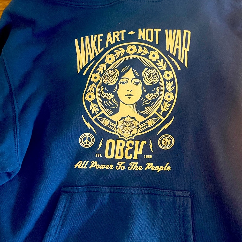 OBEY make art not war hoodie